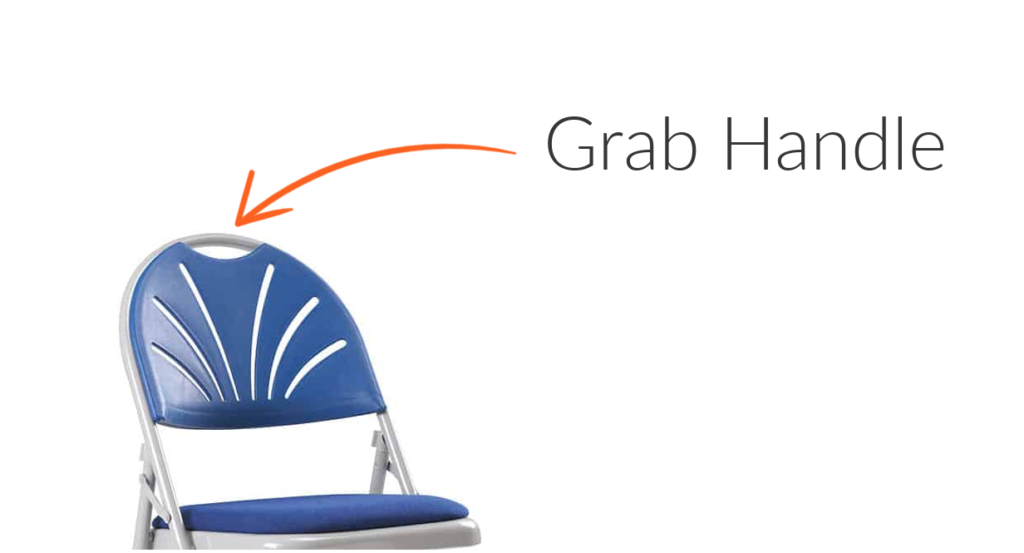 Folding chair with grab handle