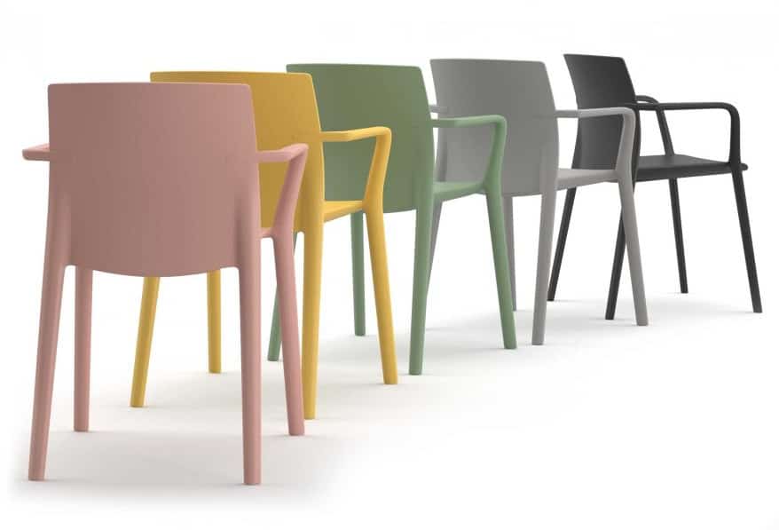 The Klia stacking chair is available in a range of attractive colours