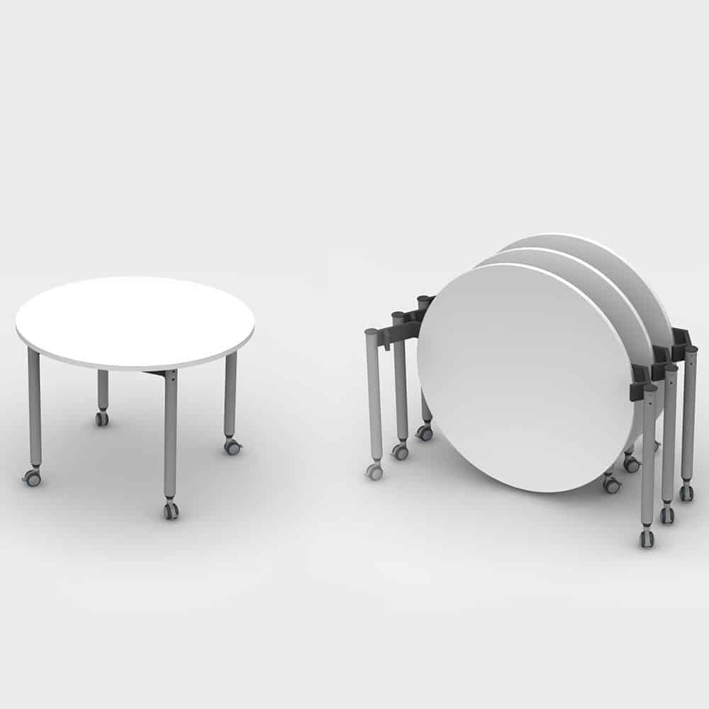 Mini Mobile Round Folding Tables