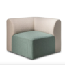 Corner seat with back lush